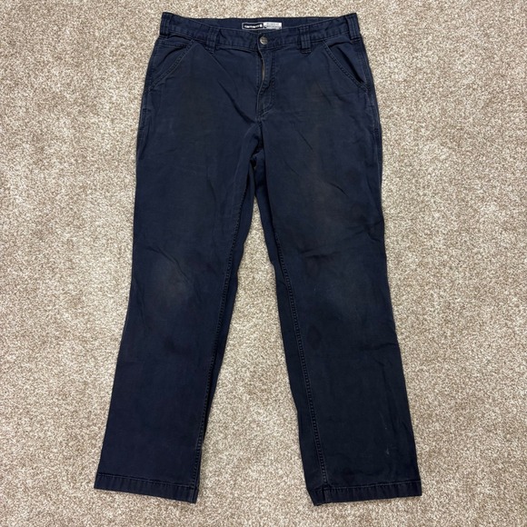Carhartt Work Pants Mens 34x32 Navy Blue Rugged Flex Relaxed Fit Canvas BN2291-M - Picture 3 of 8
